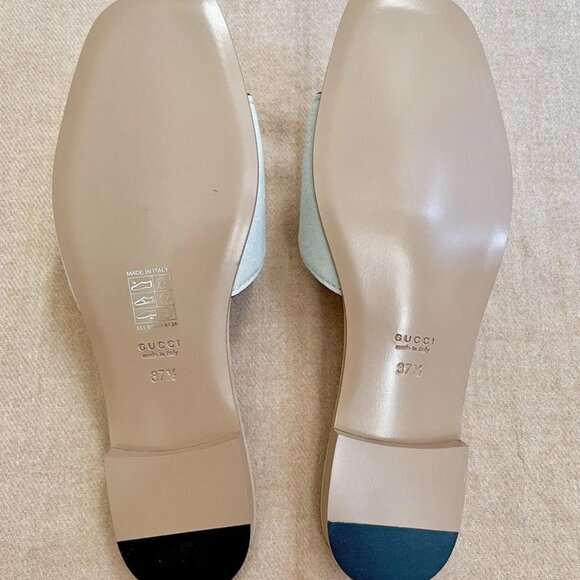 NWT Gucci Sandal Slides in Salvy Green Suede - Size EU 37.5 / US 7.5 - Picture 5 of 16